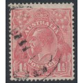 AUSTRALIA - 1927 1½d pale pink KGV, SM watermark, p.13½:12½, used – ACSC # 92D