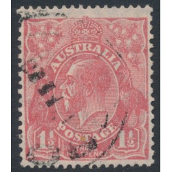 AUSTRALIA - 1927 1½d pale pink KGV, SM watermark, p.13½:12½, used – ACSC # 92D