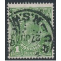 AUSTRALIA - 1933 1d green KGV Head, CofA watermark, perf. OS, used – ACSC # 82A