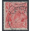 AUSTRALIA - 1933 2d red KGV Head, CofA watermark, perf. OS, used – ACSC # 103B