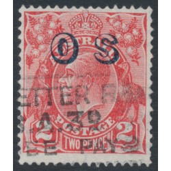 AUSTRALIA - 1932 2d red KGV, CofA watermark, o/p OS, 'hollow S', used – ACSC # 103B(OS)j