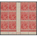 AUSTRALIA - 1927 1½d red KGV, Ash imprint B/12 with varieties, MH – ACSC # 92H(4)zd+(4)fd