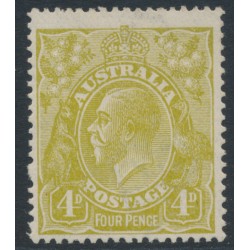 AUSTRALIA - 1924 4d olive KGV, single watermark, coarse paper, MH – ACSC # 114Baa