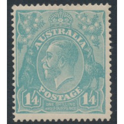 AUSTRALIA - 1920 1/4 pale turquoise-blue KGV, single watermark, MH – ACSC # 128A