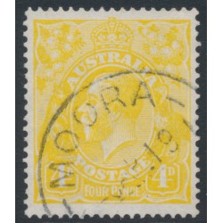 AUSTRALIA - 1916 4d lime-yellow KGV, single watermark, used – ACSC # 110D