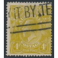 AUSTRALIA - 1924 4d olive KGV, 'distorted SE corner' [4R60], used – ACSC # 114A(4)o