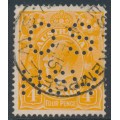 AUSTRALIA - 1915 4d deep orange [aniline] KGV, perf. OS NSW, used – ACSC # 110Ab