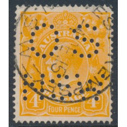 AUSTRALIA - 1915 4d deep orange [aniline] KGV, perf. OS NSW, used – ACSC # 110Ab