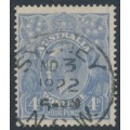 AUSTRALIA - 1922 4d deep dull blue KGV, single watermark, used – ACSC # 112C AUSTRALIA - 1922 4d deep dull blue KGV, single watermark, used – ACSC # 112C