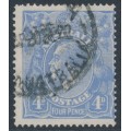 AUSTRALIA - 1922 4d deep ultramarine KGV, single watermark, used – ACSC # 112B AUSTRALIA - 1922 4d deep ultramarine KGV, single watermark, used – ACSC # 112B