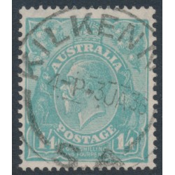 AUSTRALIA - 1932 1/4 greenish blue KGV, CofA watermark, used – ACSC # 131A