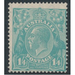 AUSTRALIA - 1928 1/4 turquoise-blue KGV, SM watermark, p.13½:12½, MH – ACSC # 130B