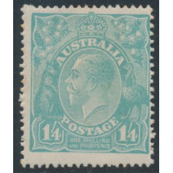 AUSTRALIA - 1920 1/4 turquoise-blue KGV, single watermark, MH – ACSC # 128A