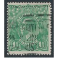 AUSTRALIA - 1923 1½d green KGV, 'missing last E of THREE' [11R32], used – ACSC # 88C(11)na