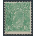 AUSTRALIA - 1923 1½d green KGV, 'retouched upper frame' [11R3], used – ACSC # 88A(11)i