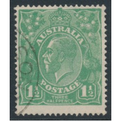 AUSTRALIA - 1923 1½d green KGV, 'retouched upper frame' [11R3], used – ACSC # 88A(11)i