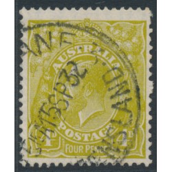 AUSTRALIA - 1929 4d olive KGV, 'extended SE corner' [3R53], used – ACSC # 116A(3)o