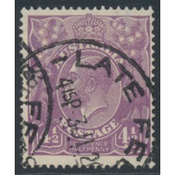 AUSTRALIA - 1924 4½d violet KGV, 'white flaw in RVT' [1L24], used – ACSC # 118Cg