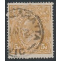 AUSTRALIA - 1917 5d brown KGV, 'break in right frame' [1L21], used – ACSC # 123Ei