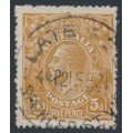 AUSTRALIA - 1917 5d brown KGV, 'damaged SW corner' [1R42], used – ACSC # 123Dvb