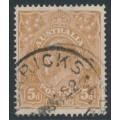 AUSTRALIA - 1917 5d brown KGV, 'retouched NE [state IV]' [1R59], used – ACSC # 123Evec