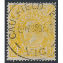 AUSTRALIA - 1916 4d lemon-yellow KGV, single watermark, used – ACSC # 110C