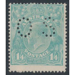 AUSTRALIA - 1920 1/4 blue KGV, single watermark, 'flaw on Emu' [1L2], MH – ACSC # 128Ae+ba