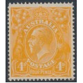 AUSTRALIA - 1915 4d orange [aniline] KGV, inverted watermark, MH – ACSC # 110Aa
