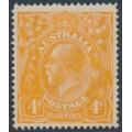 AUSTRALIA - 1915 4d orange [aniline] KGV, inverted watermark, MH – ACSC # 110Aa