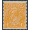 AUSTRALIA - 1915 4d orange [aniline] KGV, inverted watermark, MH – ACSC # 110Aa