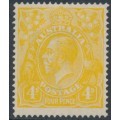AUSTRALIA - 1916 4d lemon-yellow KGV, single watermark, MH – ACSC # 110C AUSTRALIA - 1916 4d lemon-yellow KGV, single watermark, MH – ACSC # 110C