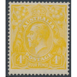 AUSTRALIA - 1916 4d lemon-yellow KGV, single watermark, MH – ACSC # 110C
