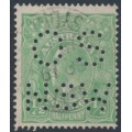 AUSTRALIA - 1915 ½d green KGV, 'clubbed fraction bar' [3R11], used – ACSC # 63F(3)r+ba