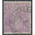 AUSTRALIA - 1924 4½d violet KGV, 'damaged lower frame [state II]' [1R55], used – ACSC # 118Dvea