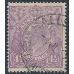 AUSTRALIA - 1924 4½d violet KGV, 'damaged lower frame [state II]' [1R55], used – ACSC # 118Dvea