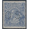 AUSTRALIA - 1926 3d blue KGV, SM watermark, p.14¼:14, perf. OS, MH – ACSC # 106Cba AUSTRALIA - 1926 3d blue KGV, SM watermark, p.14¼:14, perf. OS, MH – ACSC # 106Cba