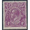 AUSTRALIA - 1921 4d violet KGV, single watermark, MH – ACSC # 111A AUSTRALIA - 1921 4d violet KGV, single watermark, MH – ACSC # 111A