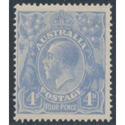 AUSTRALIA - 1922 4d pale ultramarine KGV, single watermark, MH – ACSC # 112A