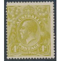 AUSTRALIA - 1924 4d greenish olive KGV, single watermark, MH – ACSC # 114B AUSTRALIA - 1924 4d greenish olive KGV, single watermark, MH – ACSC # 114B