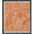 AUSTRALIA - 1920 2d orange KGV, single watermark, MH – ACSC # 95E