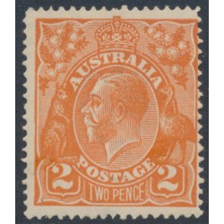AUSTRALIA - 1920 2d orange KGV, single watermark, MH – ACSC # 95E
