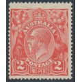 AUSTRALIA - 1922 2d red KGV, single watermark, MH – ACSC # 96C