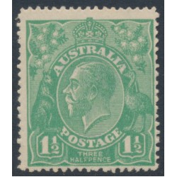 AUSTRALIA - 1923 1½d yellow-green KGV, single watermark, MH – ACSC # 88B