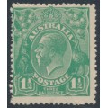 AUSTRALIA - 1923 1½d bluish green KGV, single watermark, MH – ACSC # 88C