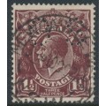 AUSTRALIA - 1919 1½d intense deep chocolate KGV, LM watermark, used – ACSC # 86Eba
