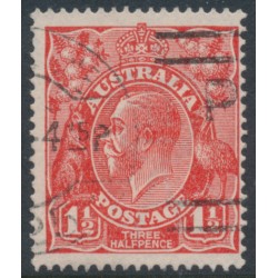 AUSTRALIA - 1924 1½d golden scarlet KGV, single watermark, used – ACSC # 89A