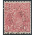 AUSTRALIA - 1926 1½d pink KGV, SM watermark, p.14¼:14, used – ACSC # 91C