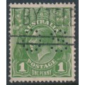 AUSTRALIA - 1933 1d green KGV Head, CofA watermark, perf. OS, used – ACSC # 82D