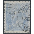 AUSTRALIA - 1922 4d blue KGV, ‘cracked electro [state III]’ [1L32], used – ACSC # 112A(1)eb