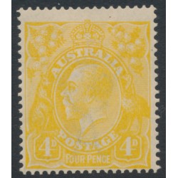 AUSTRALIA - 1916 4d lemon-yellow KGV, single watermark, MH – ACSC # 110C
